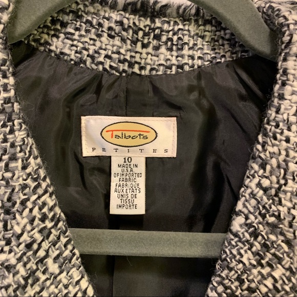 Talbots Black & Gray Wool Blazer Suit Jacket  Size 10P - Picture 8 of 8